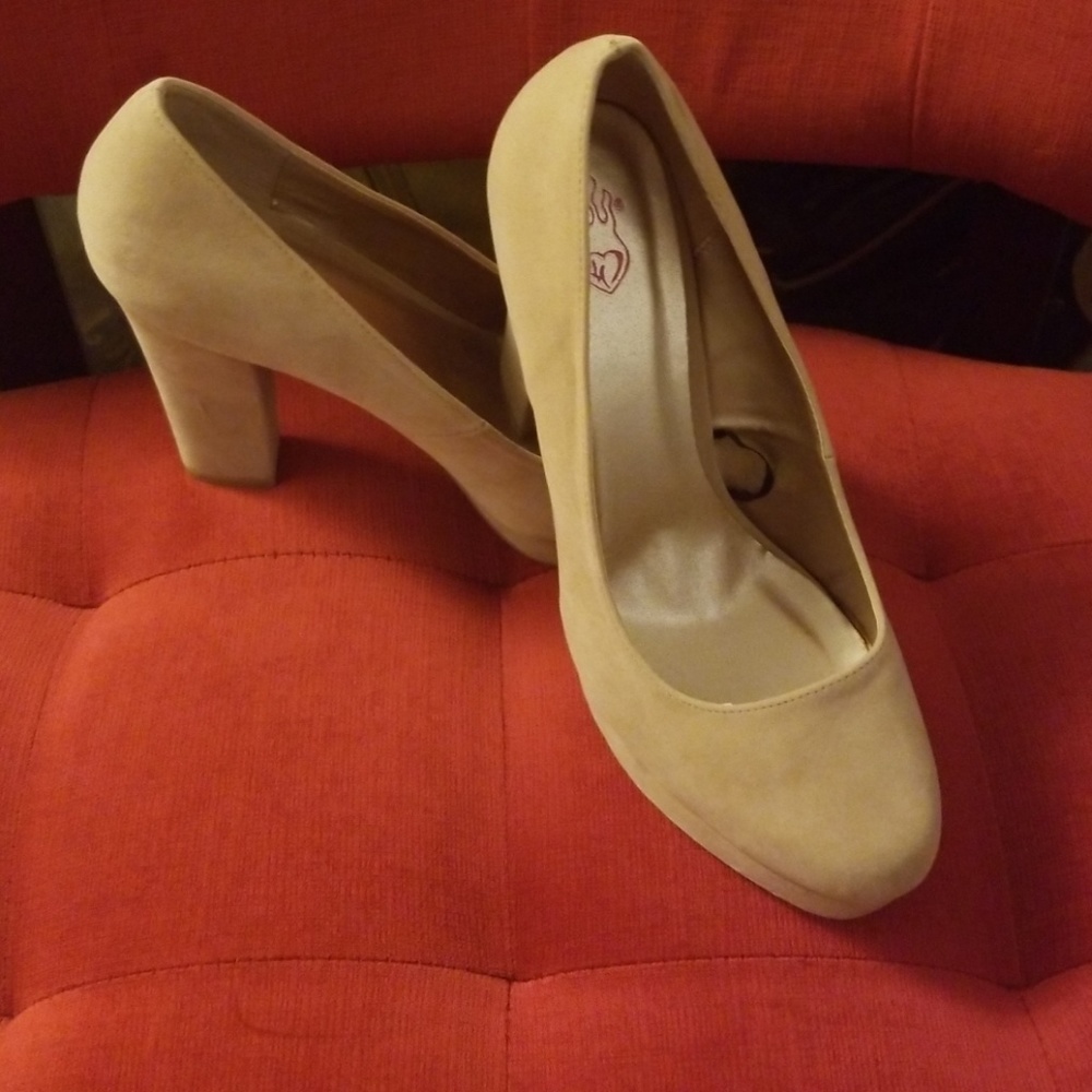 Suede tan heels